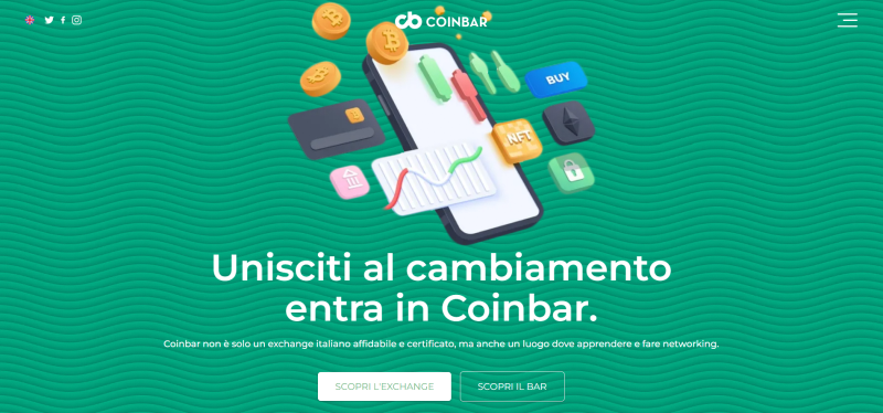 exchange italiani di criptovalute: Coinbar.io